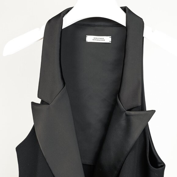 Dorothee Schumacher Emotional Essence Black Double-Breasted Tuxedo Vest - Picture 4 of 10
